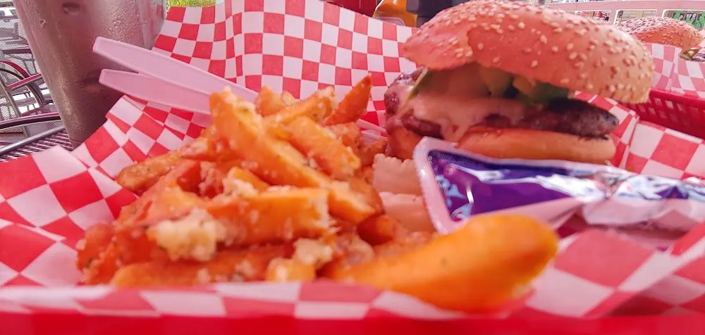 The California Burger with Garlic Fries